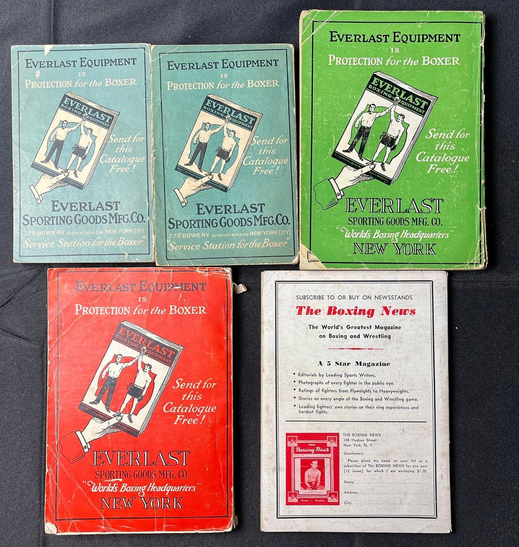 1926 to 1936 EVERLAST BOXING RECORD BOOKS Lot of (5) Different Volumes
