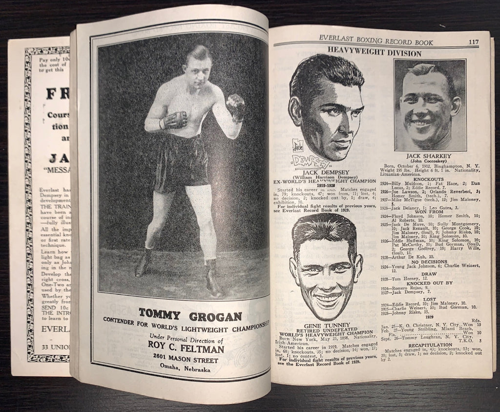 1930 Everlast Boxing Record Book - Edited by John J. Romano with Cartoons by Will. Gould (352 pages)