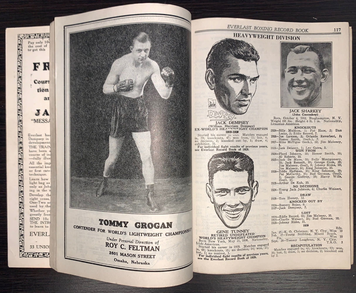 1930 Everlast Boxing Record Book - Edited by John J. Romano with Cartoons by Will. Gould (352 pages)
