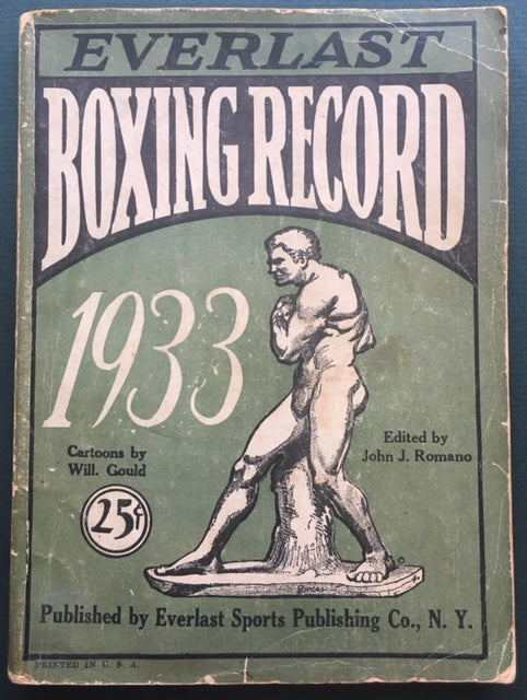 1933 Everlast Boxing Record Book