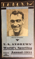 1934 T.S. Andrews World's Sporting Annual and Boxing Record Book - Primo Carnera on Cover