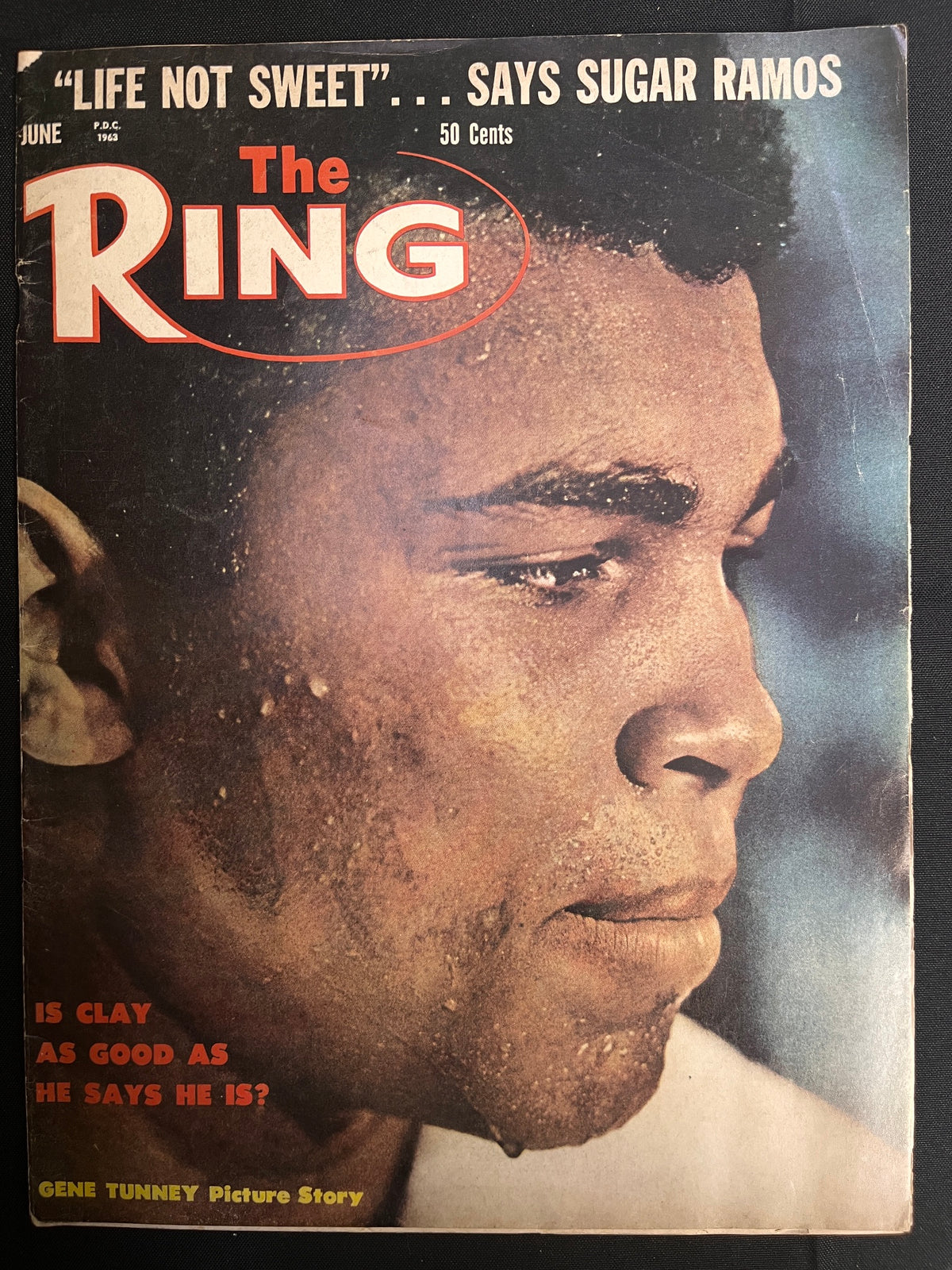 1963 June MUHAMMAD ALI The Ring Magazine (1st ALI Ring Mag Solo Cover Appearance)