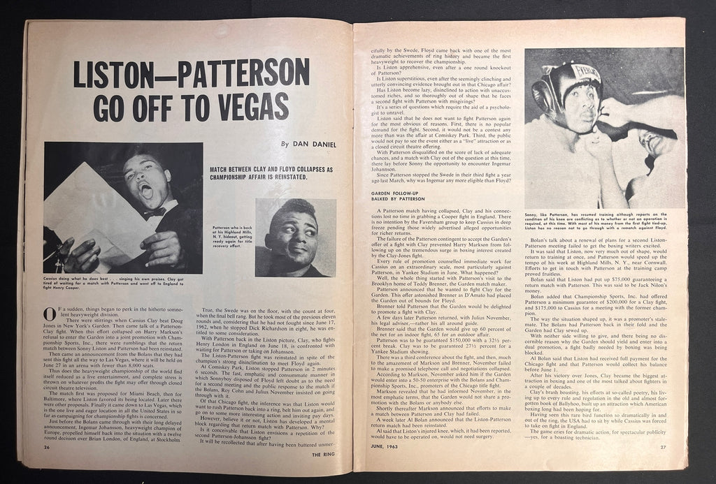 1963 June MUHAMMAD ALI The Ring Magazine (1st ALI Ring Mag Solo Cover Appearance)