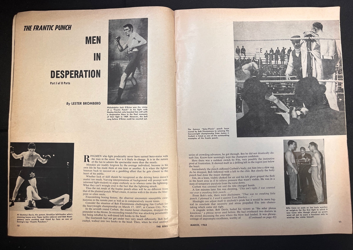1963 March - The Ring Magazine - Doug Jones vs. Zora Folley on Cover