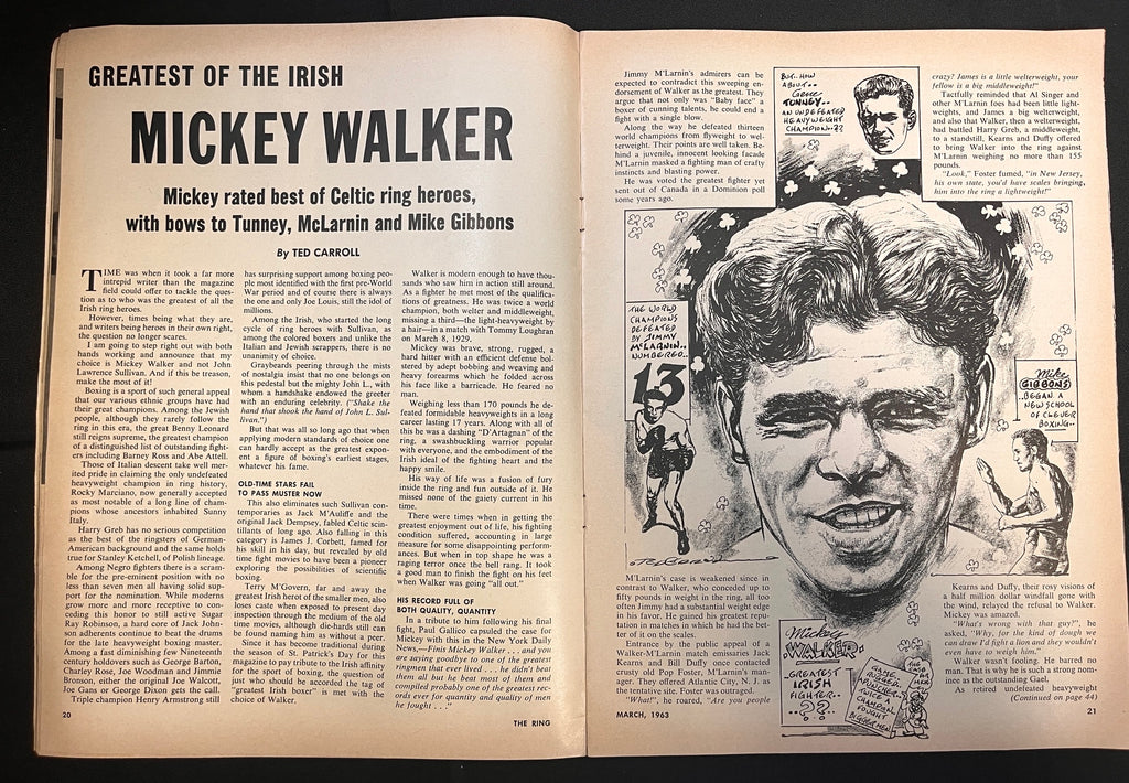 1963 March - The Ring Magazine - Doug Jones vs. Zora Folley on Cover