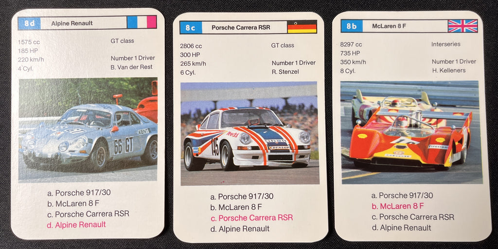 1975 Dubreq F1 RACING CARS Top-Trumps Complete Set (32+) Graham Hill, Emerson Fittipaldi, Jacky Ickx ++++