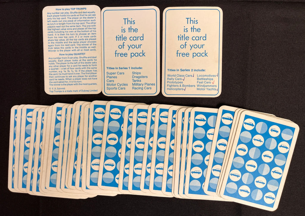 1975 Dubreq F1 RACING CARS Top-Trumps Complete Set (32+) Graham Hill, Emerson Fittipaldi, Jacky Ickx, Clay Regazzoni