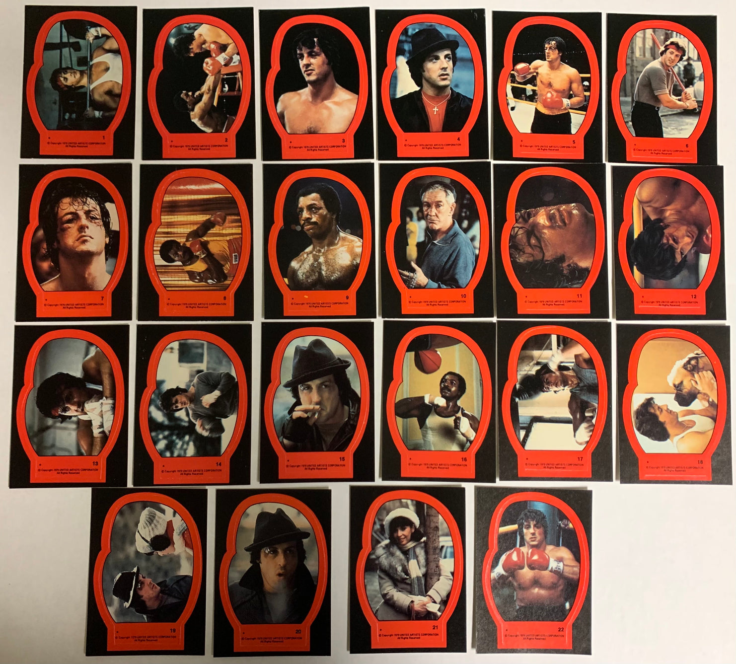 1979 Topps - Rocky II Trading Cards - Complete Sticker Set (22) (EX to NM)