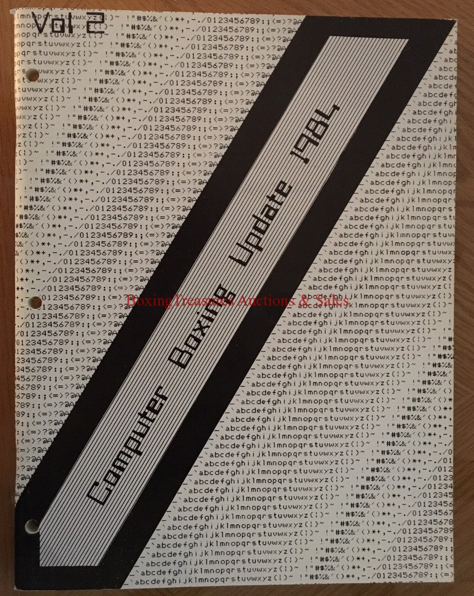 1984 COMPUTER BOXING UPDATE VOLUME 2 Record Book by Ralph Citro INDEX PICTURED