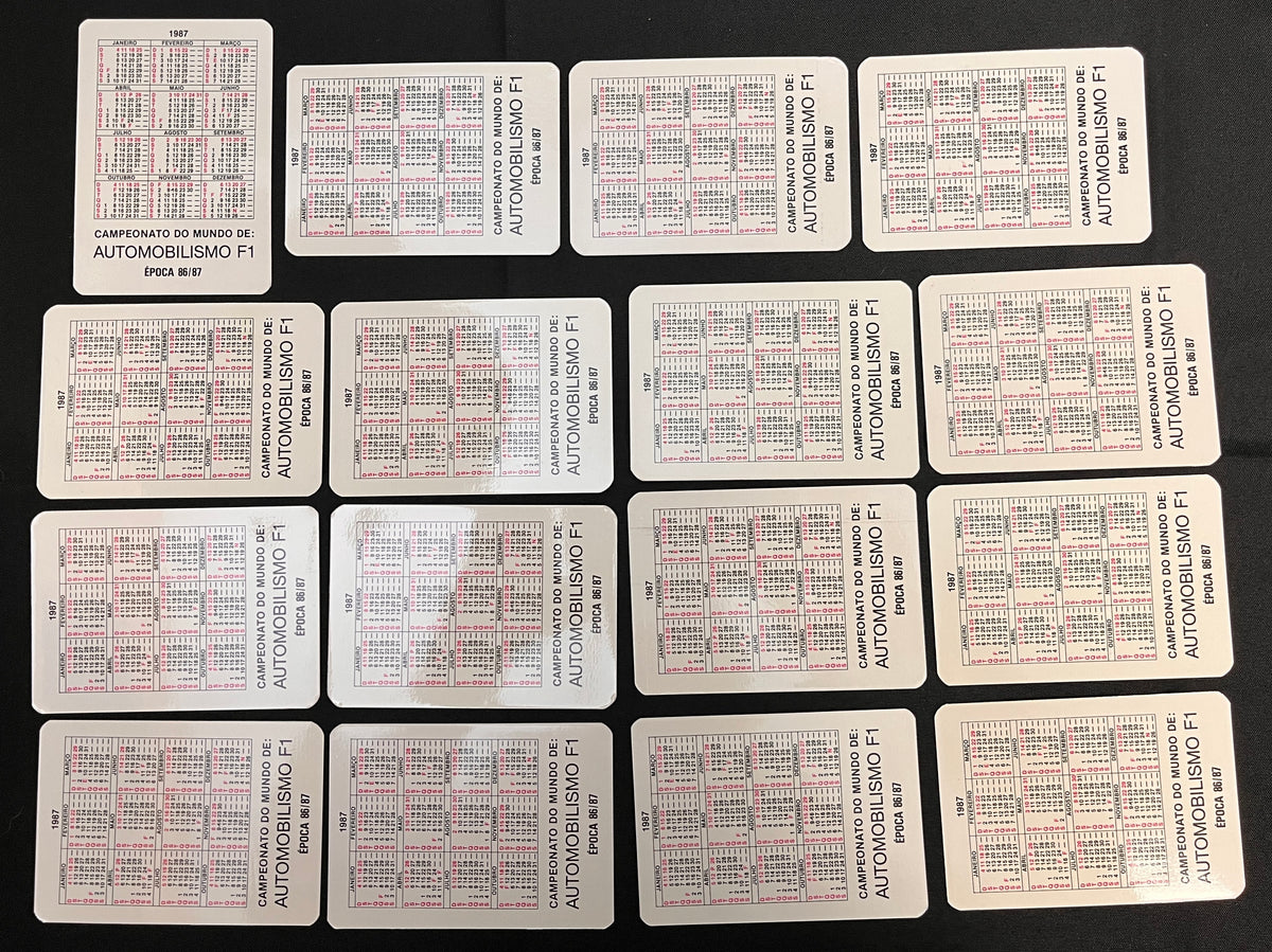 1986 FORMULA 1 Complete Card Set (16) Portugal AYRTON SENNA, ALAIN PROST, NIGEL MANSELL ++++