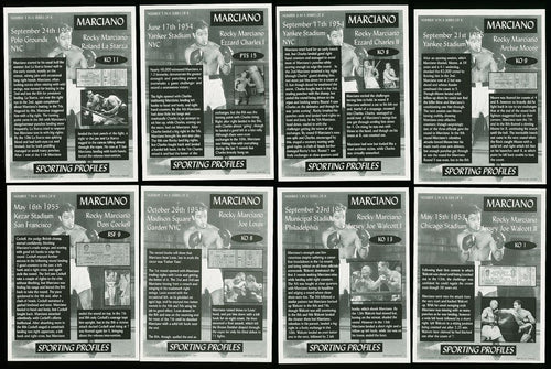2001 Sporting Profiles ROCKY MARCIANO Boxing Card Set (8) FAMOUS PROGRAM COVERS