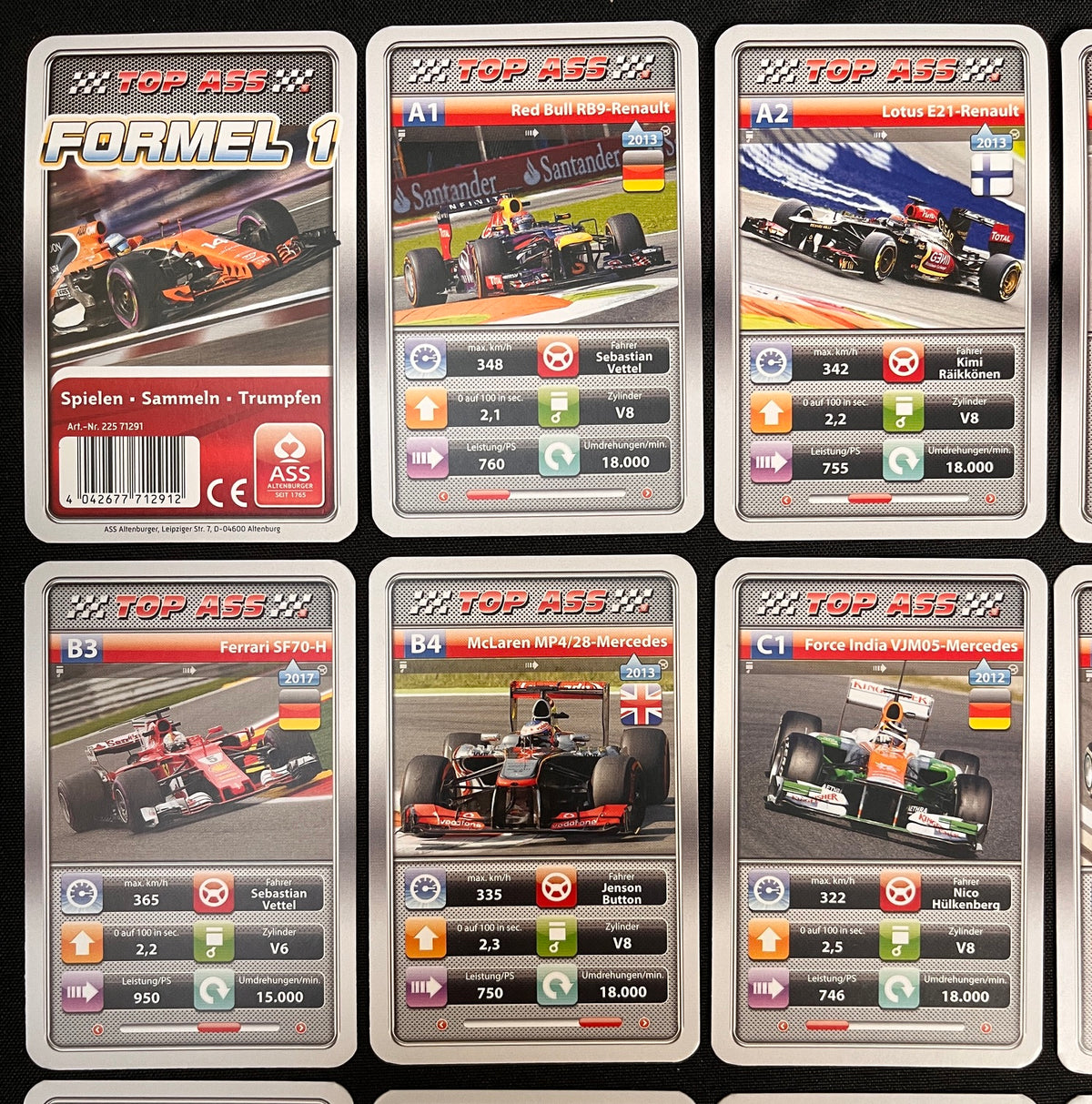 2018 Altenburger FORMULA 1 Complete Set (32) F1 Cards LEWIS HAMILTON (4), SEBASTIAN VETTEL(4), FERNANDO ALONSO +++