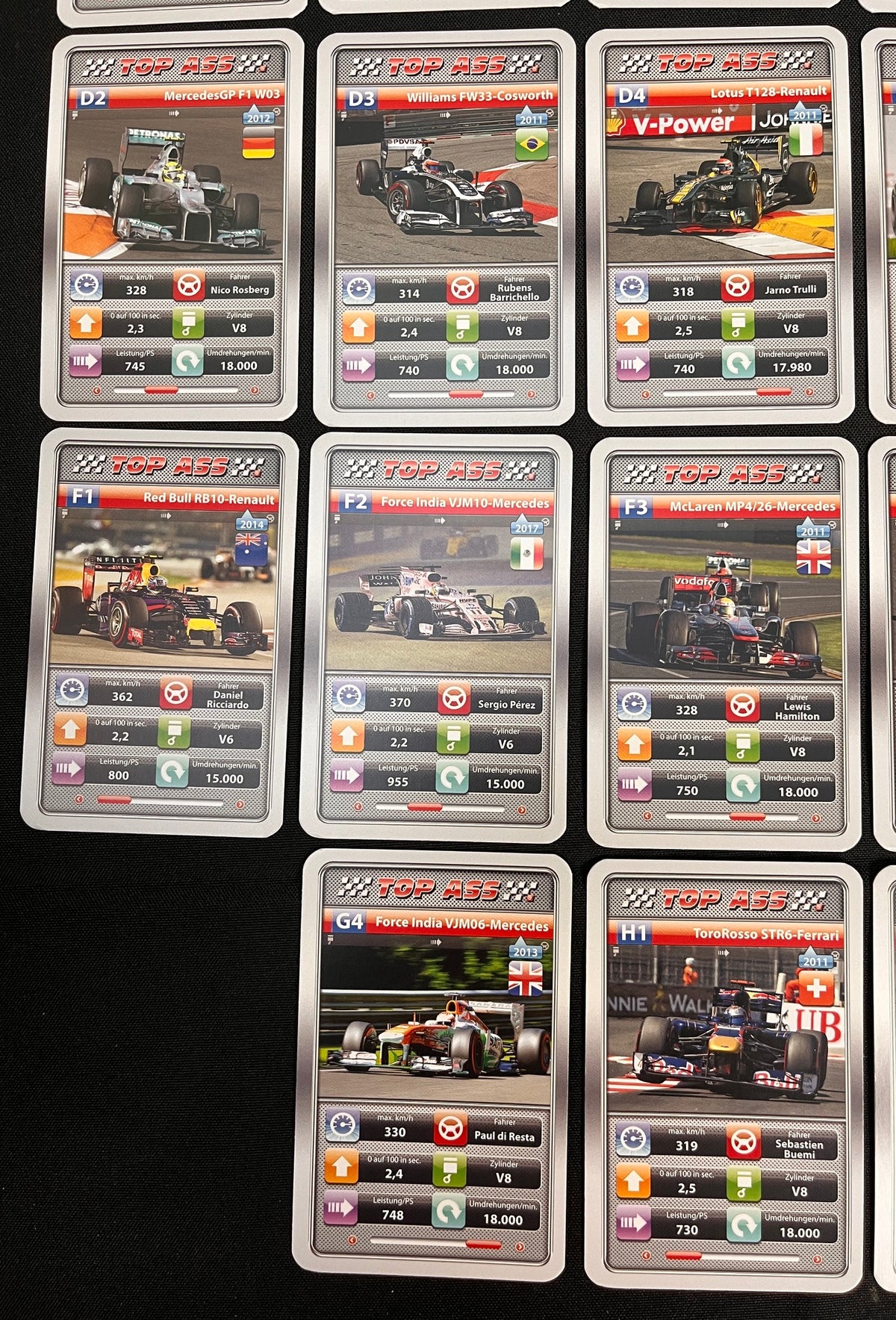 2018 Altenburger FORMULA 1 Complete Set (32) F1 Cards LEWIS HAMILTON (4), SEBASTIAN VETTEL(4), FERNANDO ALONSO +++