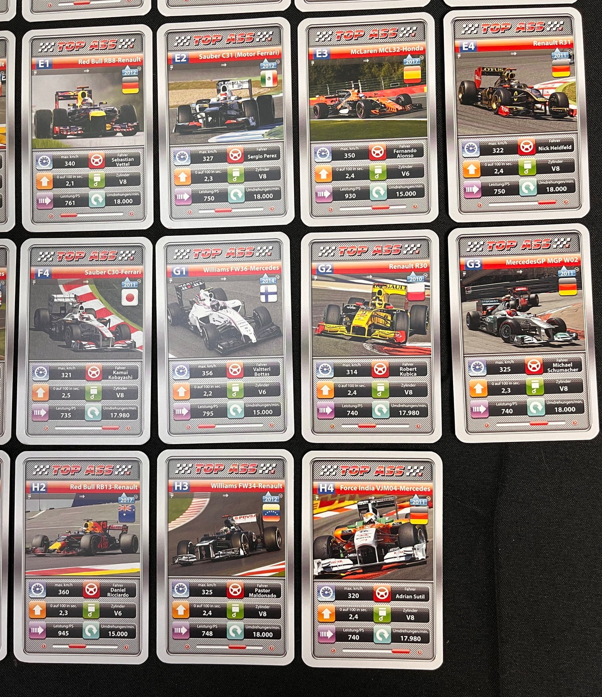 2018 Altenburger FORMULA 1 Complete Set (32) F1 Cards LEWIS HAMILTON (4), SEBASTIAN VETTEL(4), FERNANDO ALONSO +++