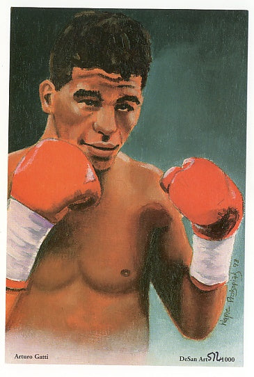 1998 DeSan Boxing Limited Edition Postcard Sized Art Card Set (8) - Arturo Gatti, Aaron Pryor, Alexis Arguello +++
