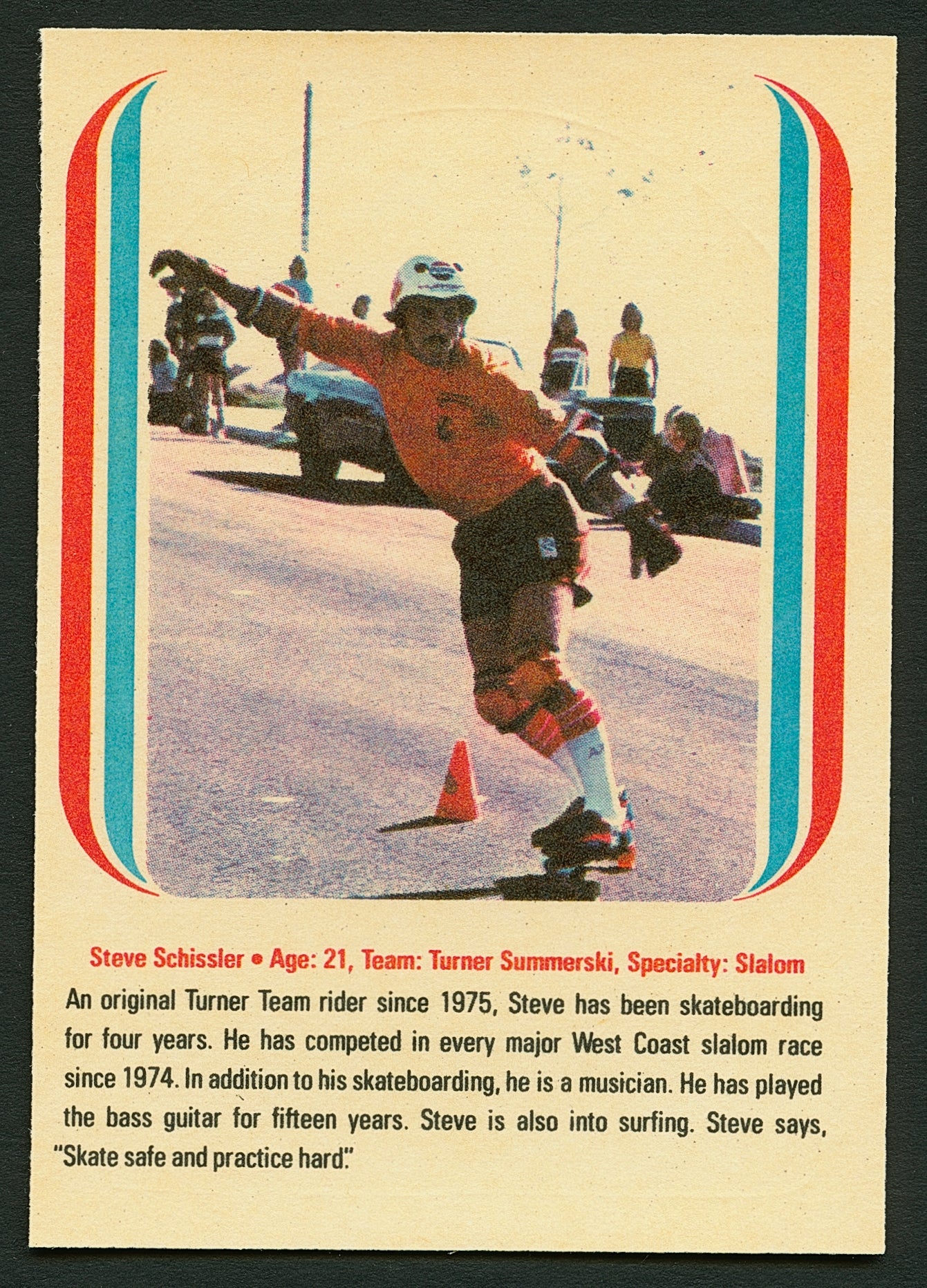 1978 Donruss STEVE SCHISLER All-Pro Skateboard Trading Card BACKSIDE 360 #25