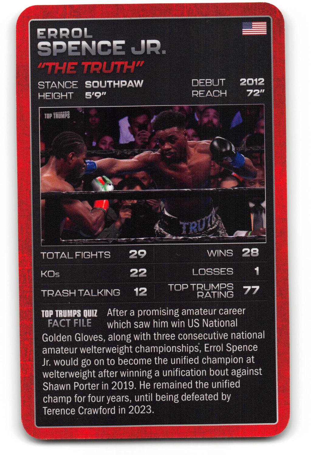 2024 ERROL SPENCE JR. Top Trumps Boxing Card BOXING ICONS "The Truth"