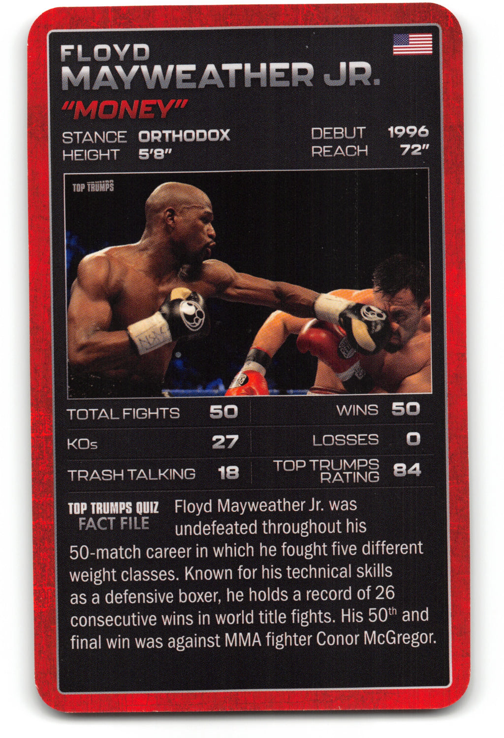 FLOYD MAYWEATHER JR. 2024 Top Trumps Boxing Card BOXING ICONS "Money"