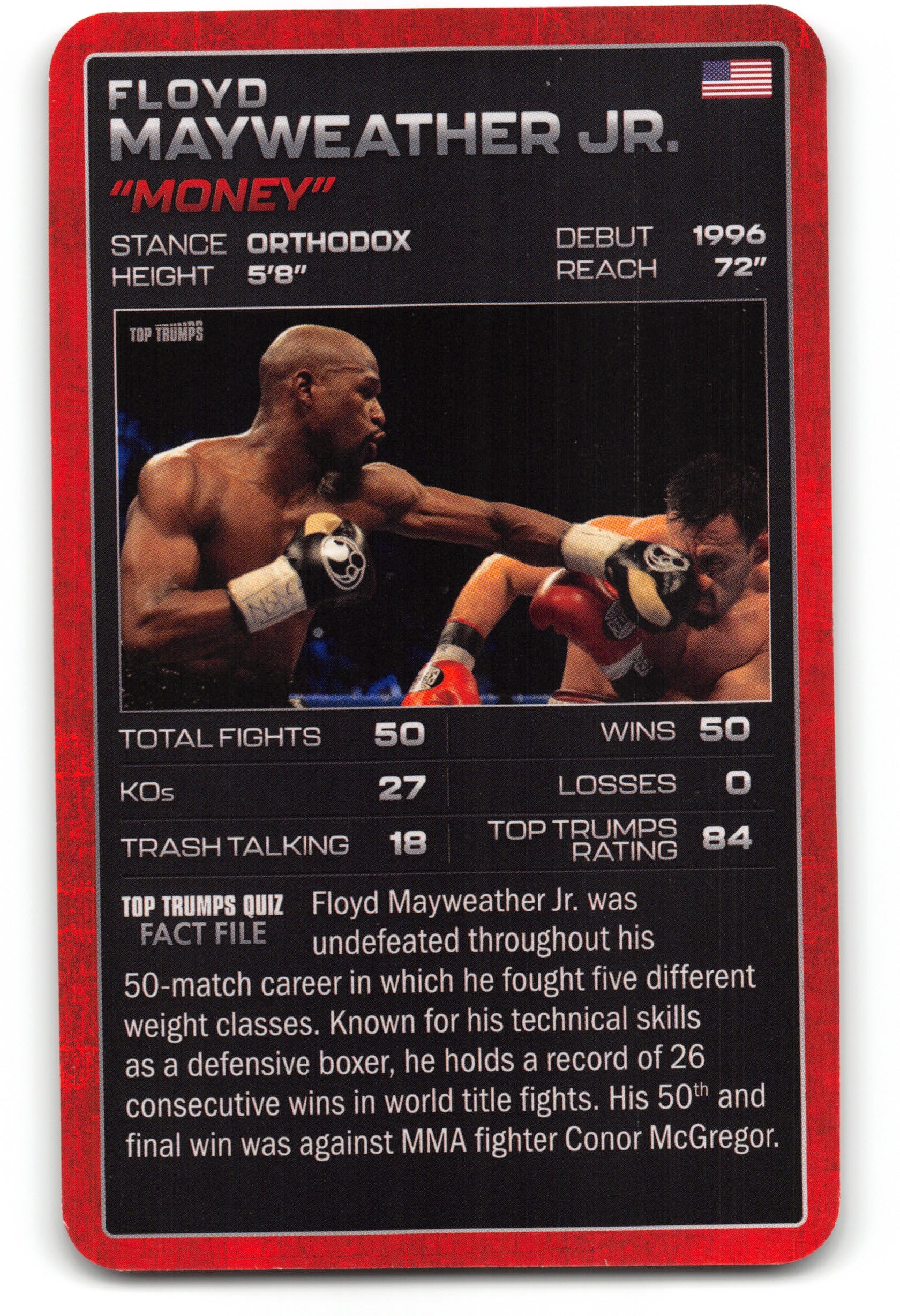 FLOYD MAYWEATHER JR. 2024 Top Trumps Boxing Card BOXING ICONS "Money"