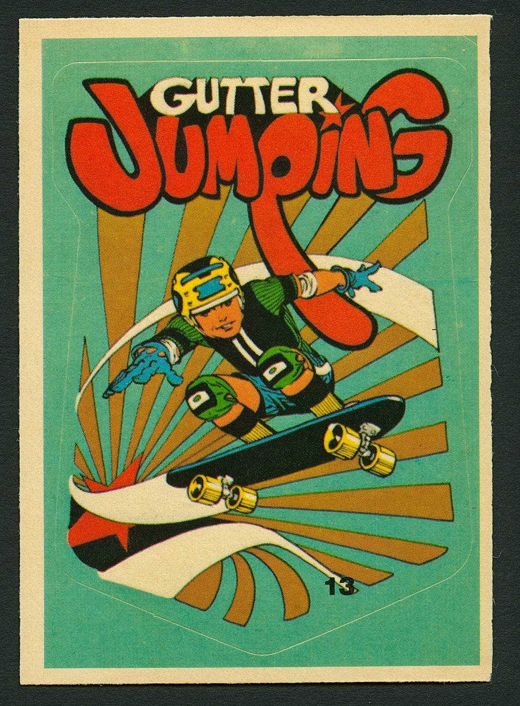 1978 Donruss BRUCE LOGAN All-Pro Skateboard Trading Card GUTTER JUMPING #13 (NM)