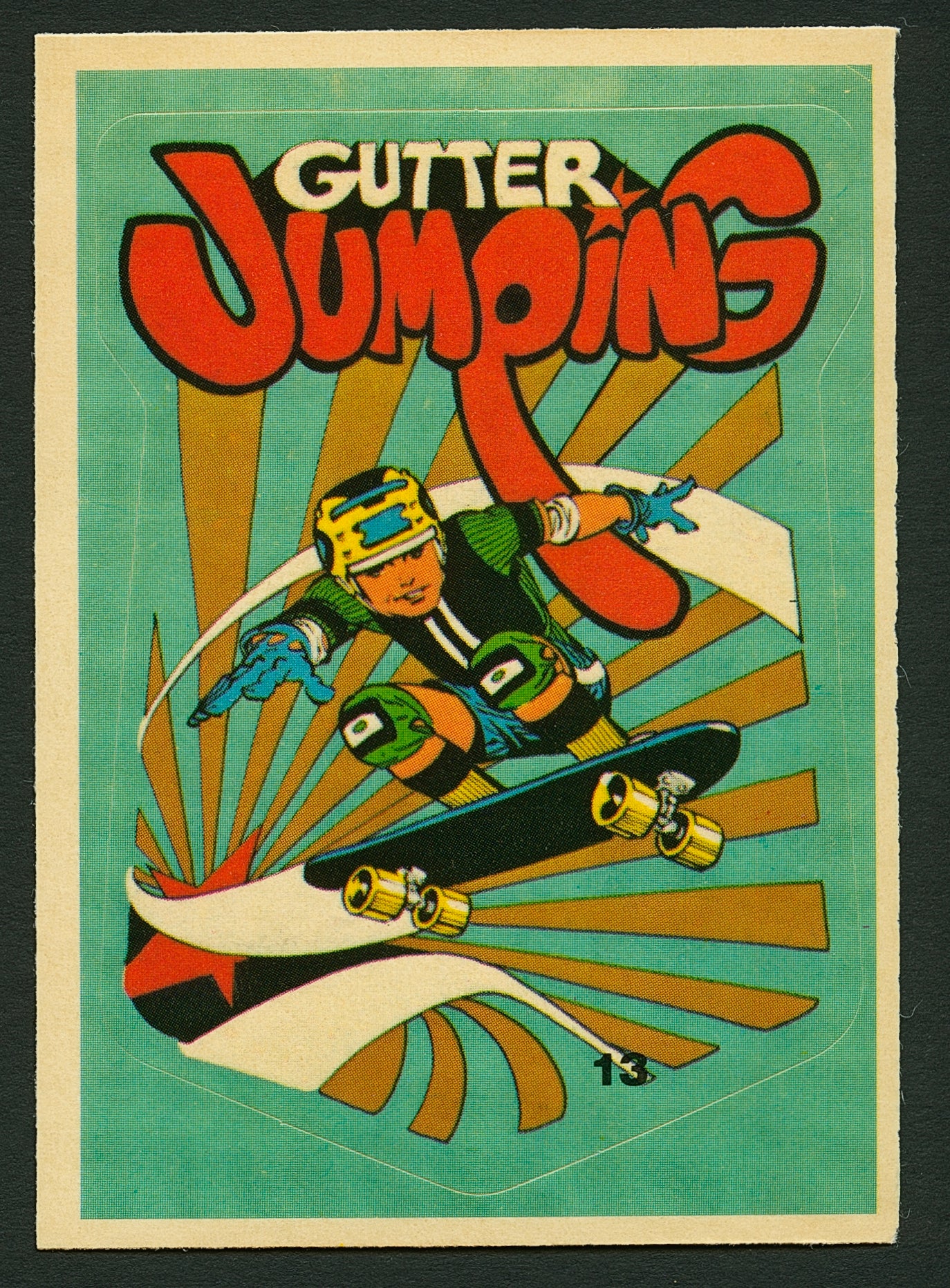 1978 Donruss BRUCE LOGAN All-Pro Skateboard Trading Card GUTTER JUMPING #13 (NM)