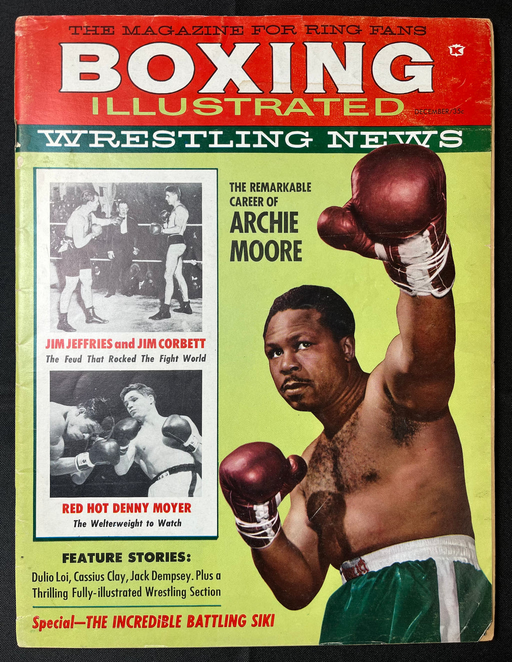 1960 December - Boxing Illustrated - Archie Moore on Cover, early Cassius Clay/Muhammad Ali feature article