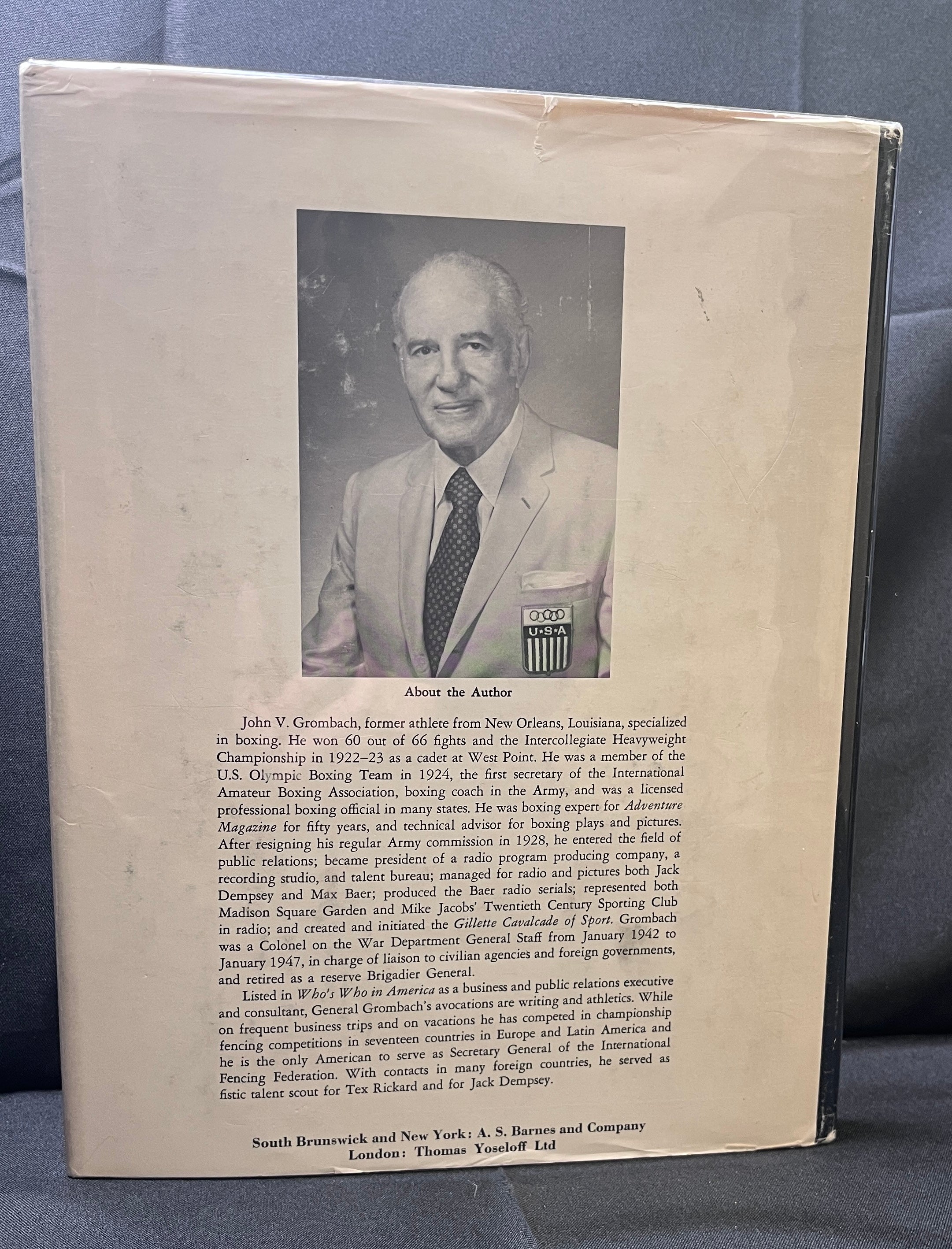 The Saga Of The Fist by John Grombach - 1977 Edition Boxing Book (Hardcover with Dustjacket) - "The 9000 Year Story of Boxing in Text and Pictures"