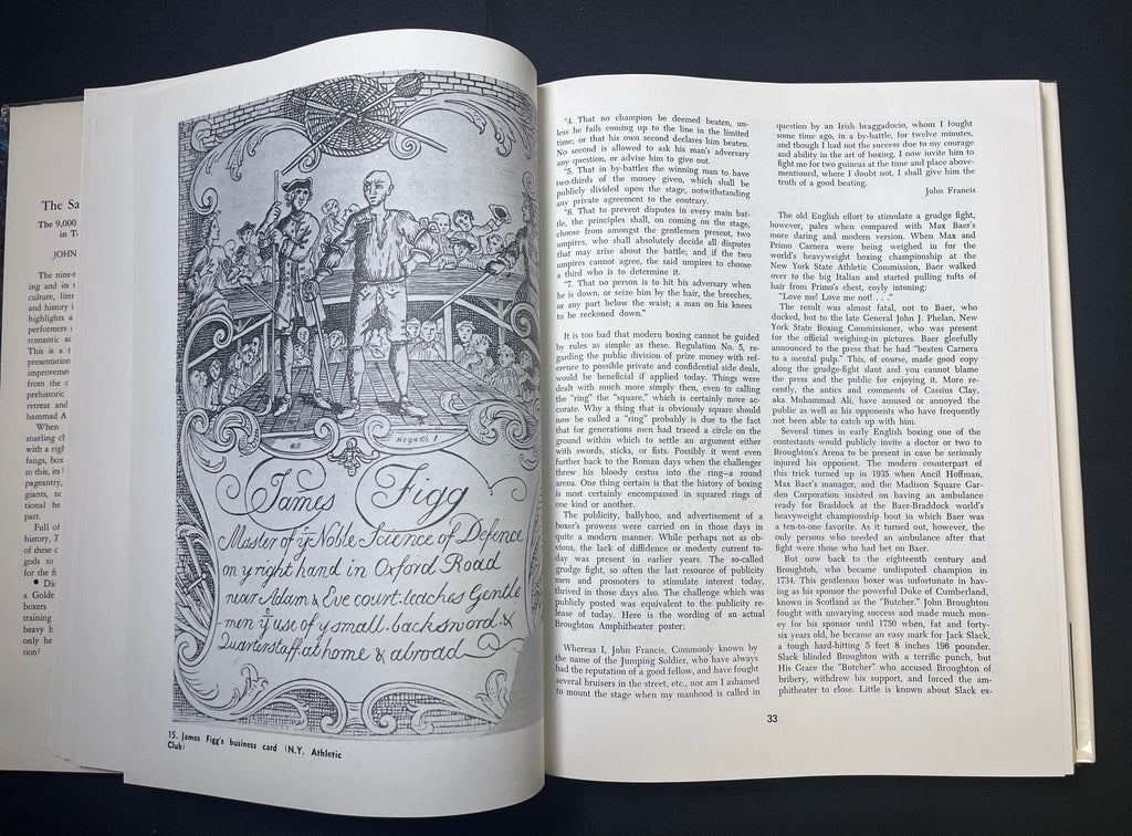 The Saga Of The Fist by John Grombach - 1977 Edition Boxing Book (Hardcover with Dustjacket) - "The 9000 Year Story of Boxing in Text and Pictures"