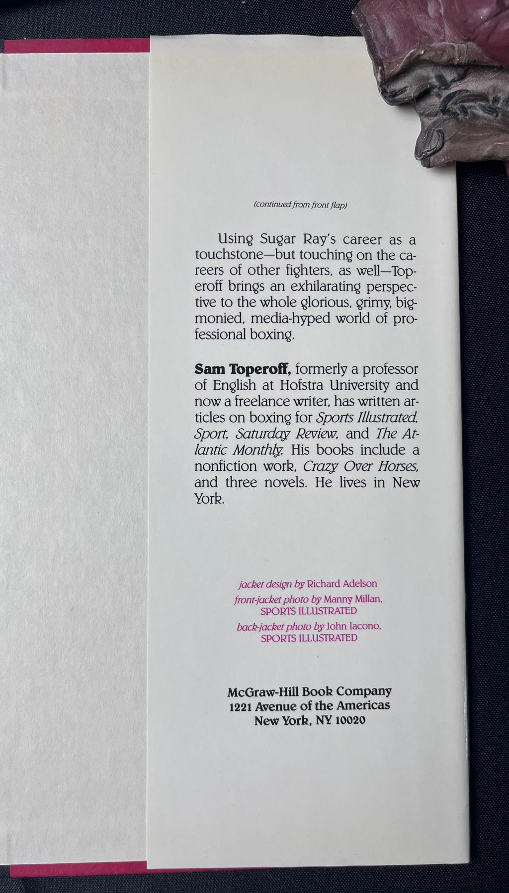 Sugar Ray Leonard and Other Noble Warriors by Sam Toperoff - 1987 Edition Boxing Book (Hardcover w/Dustjacket)