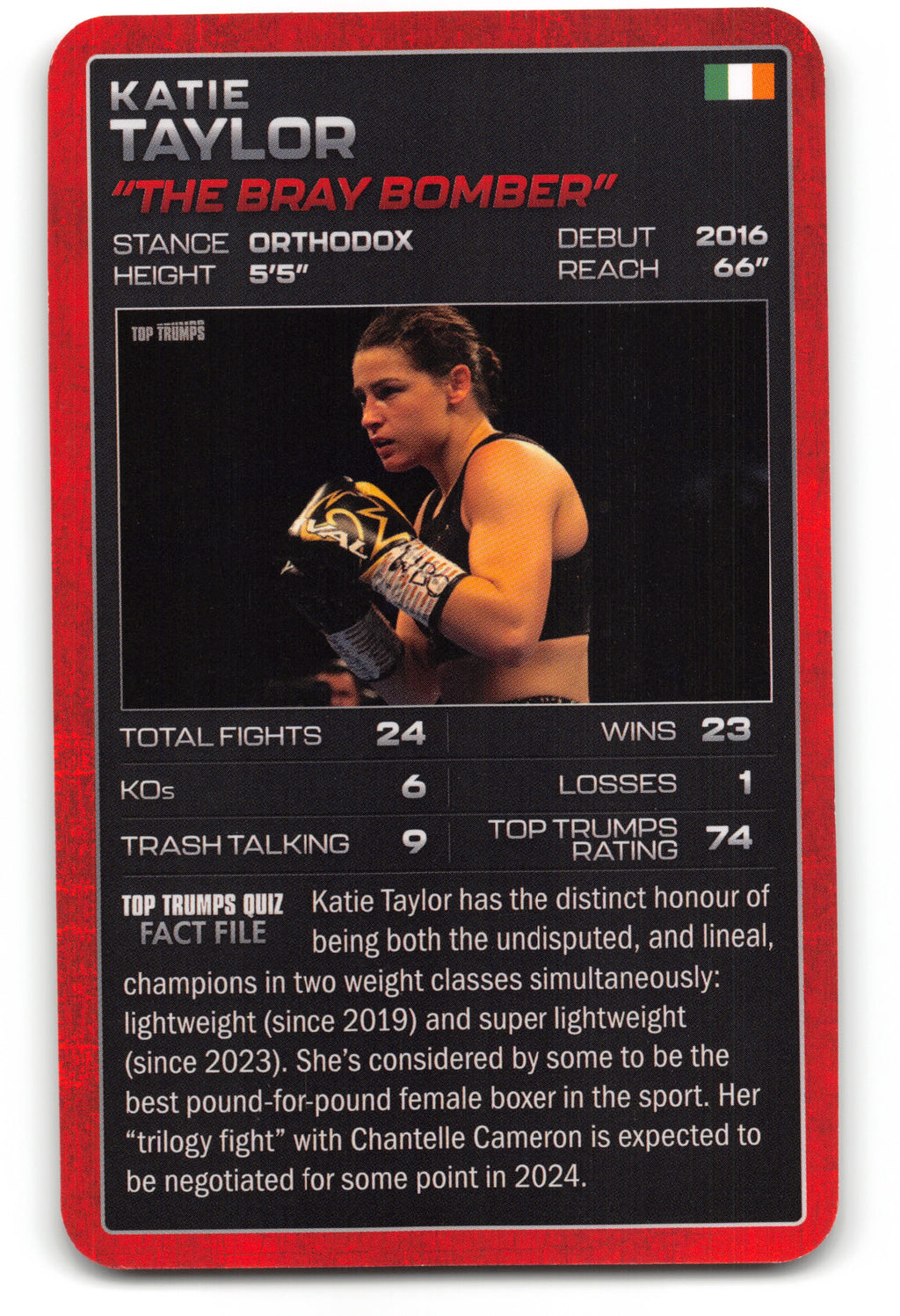 KATIE TAYLOR (RC Rookie) 2024 Top Trumps Boxing Card BOXING ICONS "Bray Bomber"