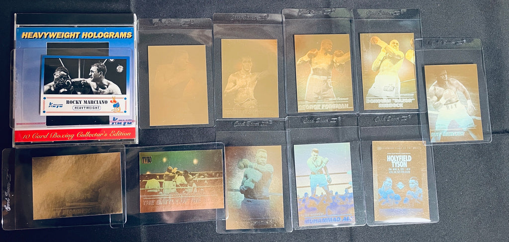 1992 Kayo Heavyweight Holograms Complete Set (10) + Rocky Marciano Prototype Card MIKE TYSON, MUHAMMAD ALI +++