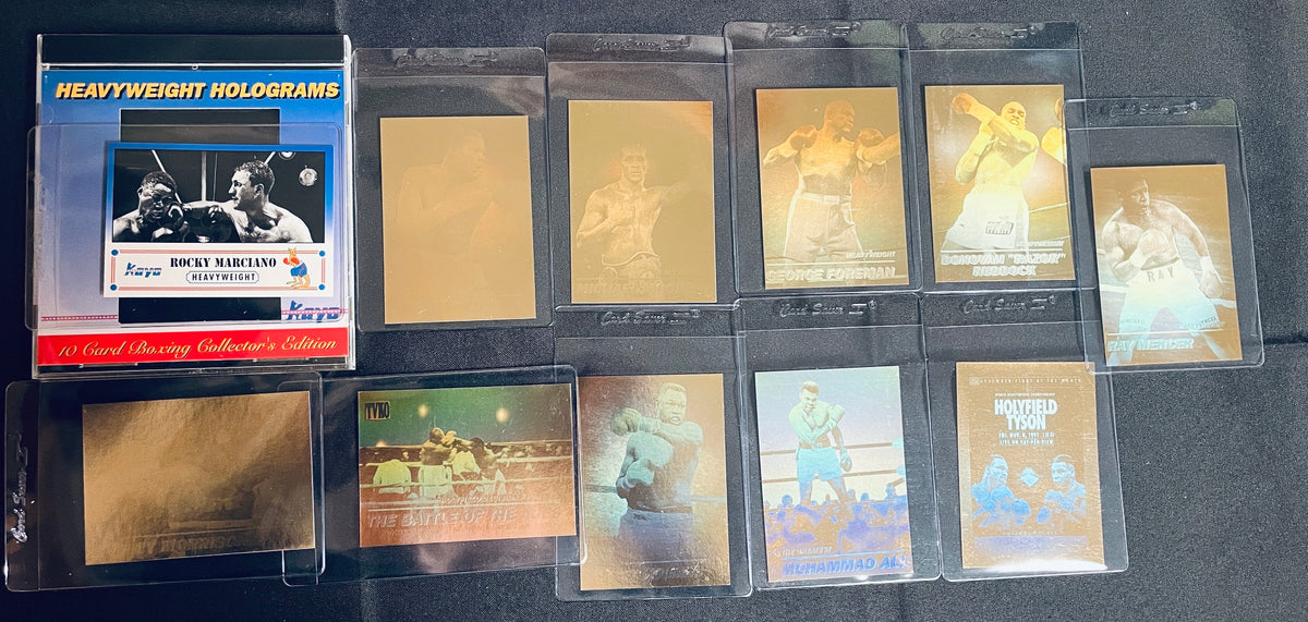 1992 Kayo Heavyweight Holograms Complete Set (10) + Rocky Marciano Prototype Card MIKE TYSON, MUHAMMAD ALI +++