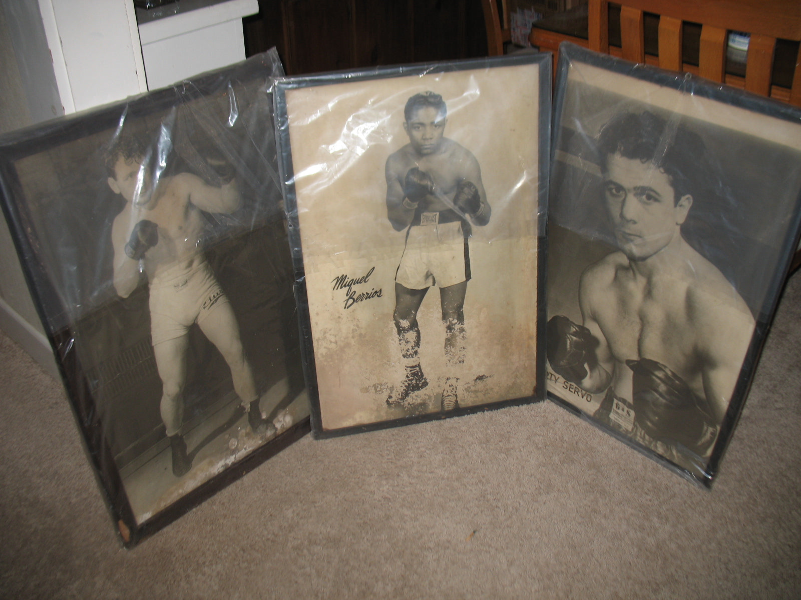 c. 1940s-50s 22x32 Vintage Large-Format Bar Style Boxing Photo Collection - Gus Lesnevich, Marty Servo, Miguel Berrios