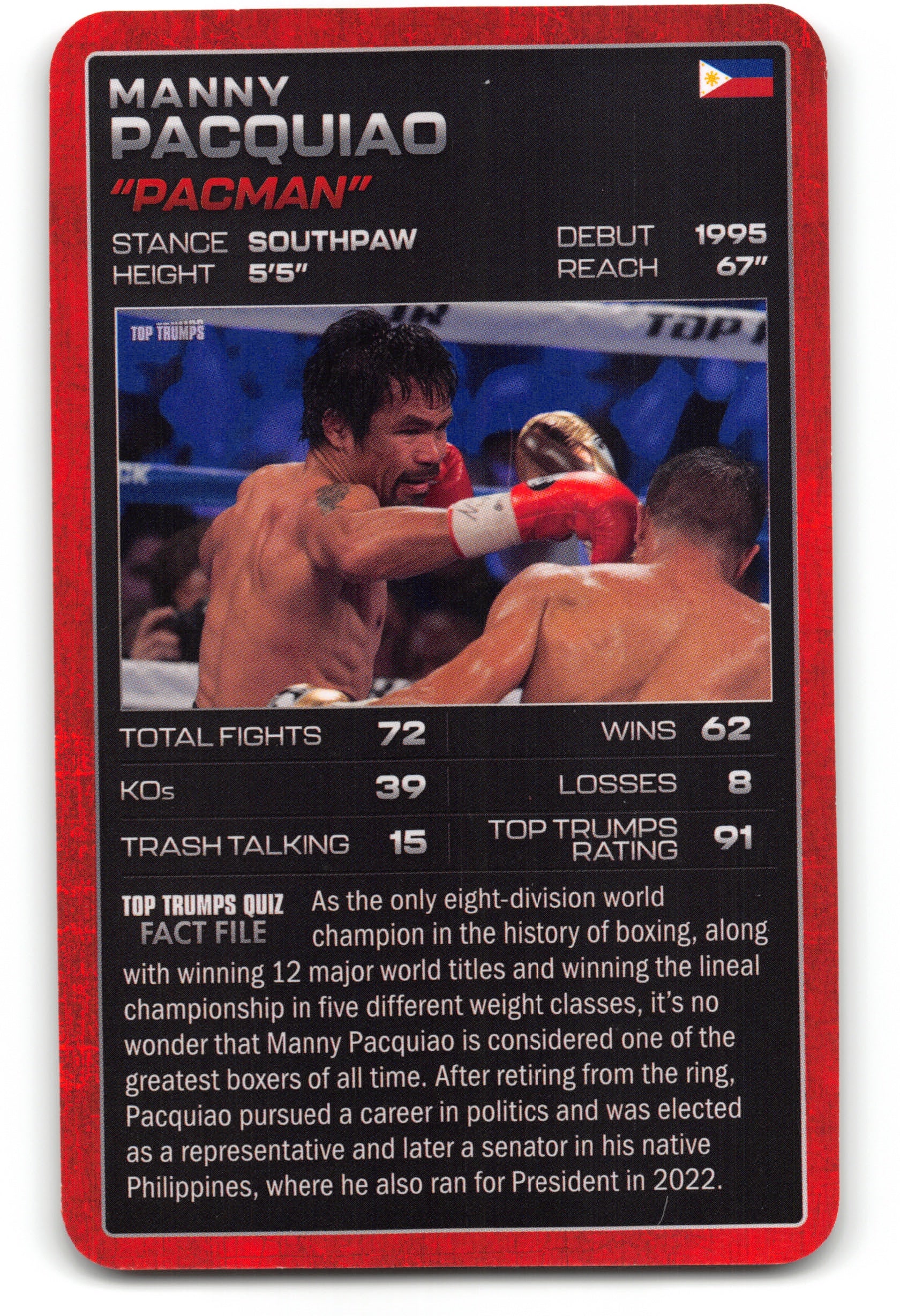MANNY PACQUIAO 2024 Top Trumps Boxing Card BOXING ICONS "Pacman"