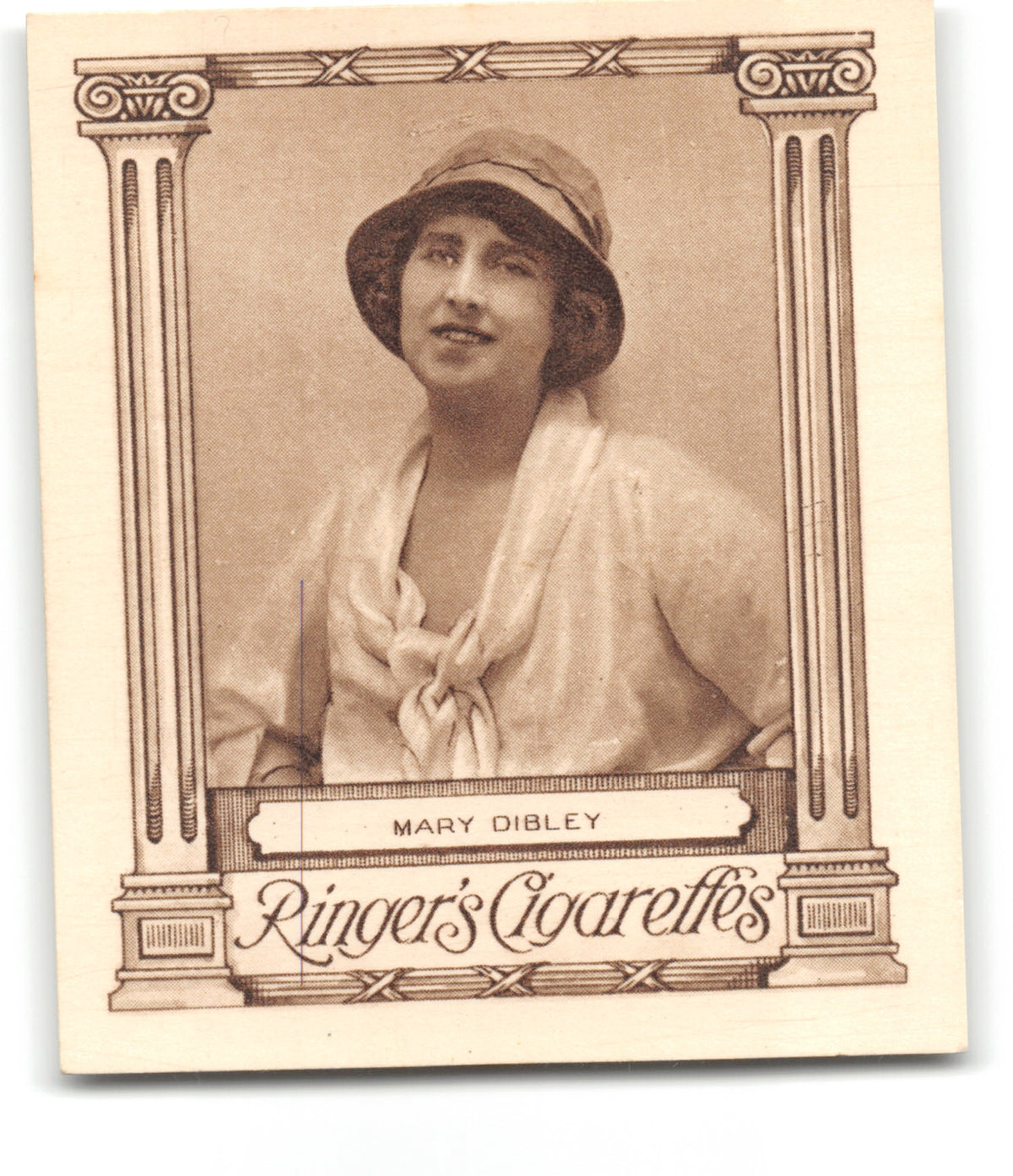 1923 MARY DIBLEY Ringer's Cigarettes CINEMA STARS (Large) Tobacco Card