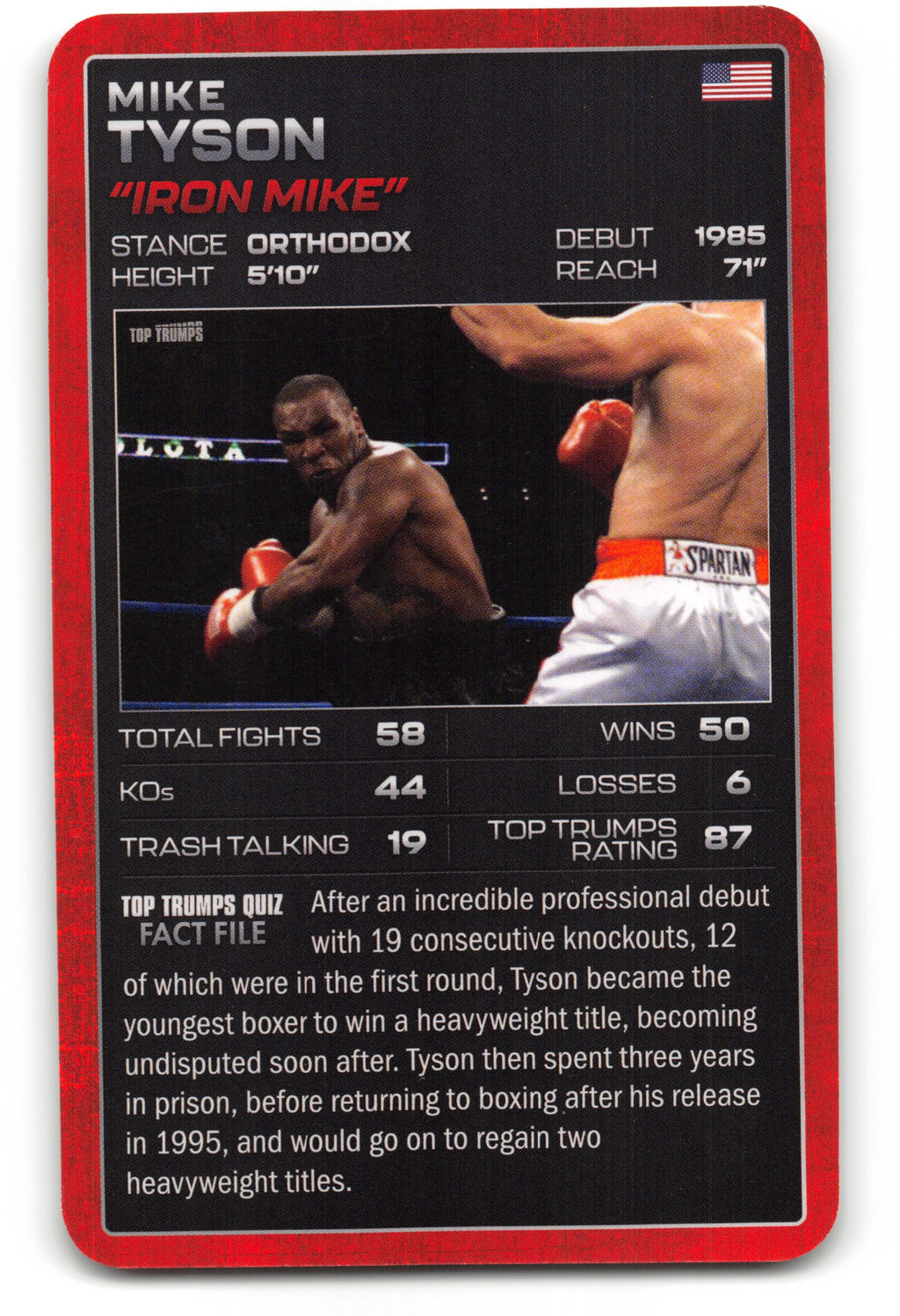 MIKE TYSON 2024 Top Trumps Boxing Card BOXING ICONS "Iron Mike"