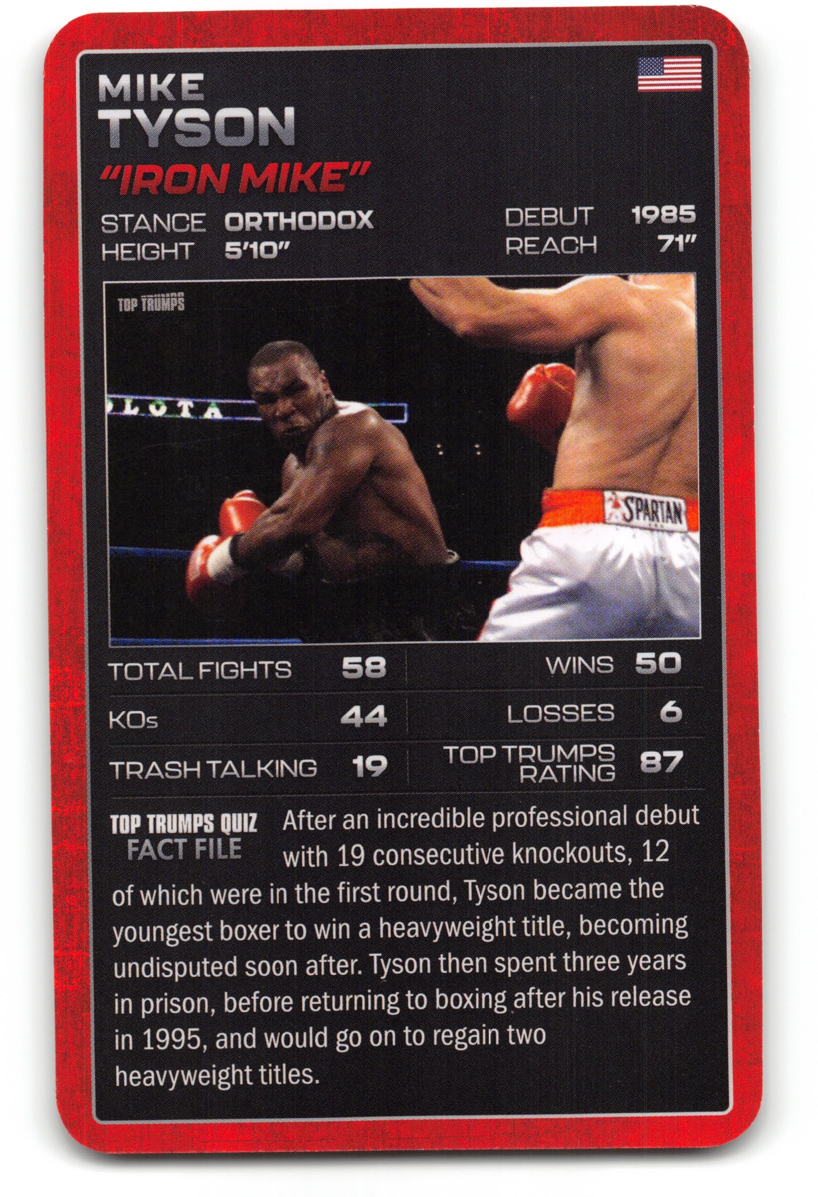 MIKE TYSON 2024 Top Trumps Boxing Card BOXING ICONS "Iron Mike"