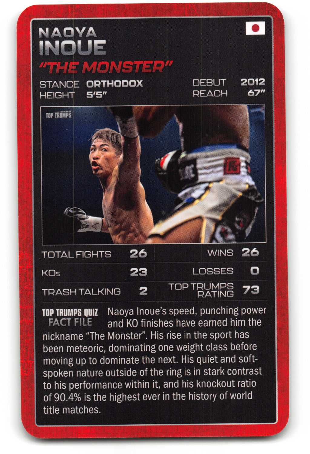 NAOYA INOUE 2024 Top Trumps Boxing Card BOXING ICONS "The Monster"