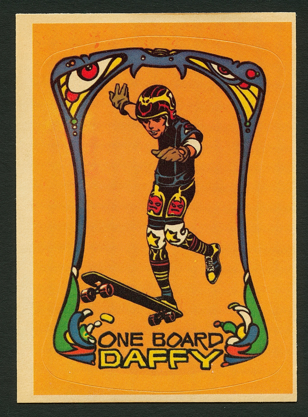 1978 Donruss ONE BOARD DAFFY All-Pro Skateboard Sticker Trading Card
