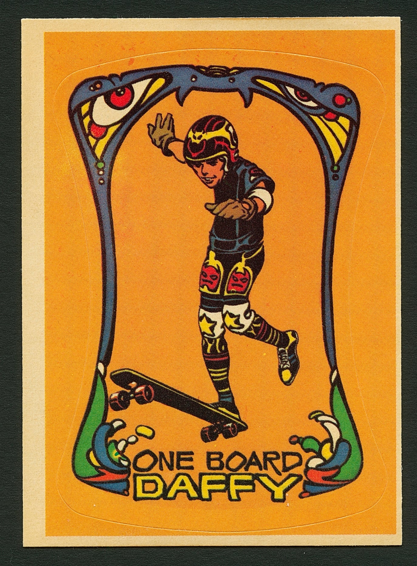 1978 Donruss ONE BOARD DAFFY All-Pro Skateboard Sticker Trading Card