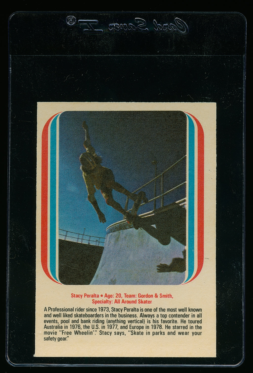 1978 Donruss STACY PERALTA Rookie Card (RC) All-Pro Skateboard Trading Card #22 (NM)