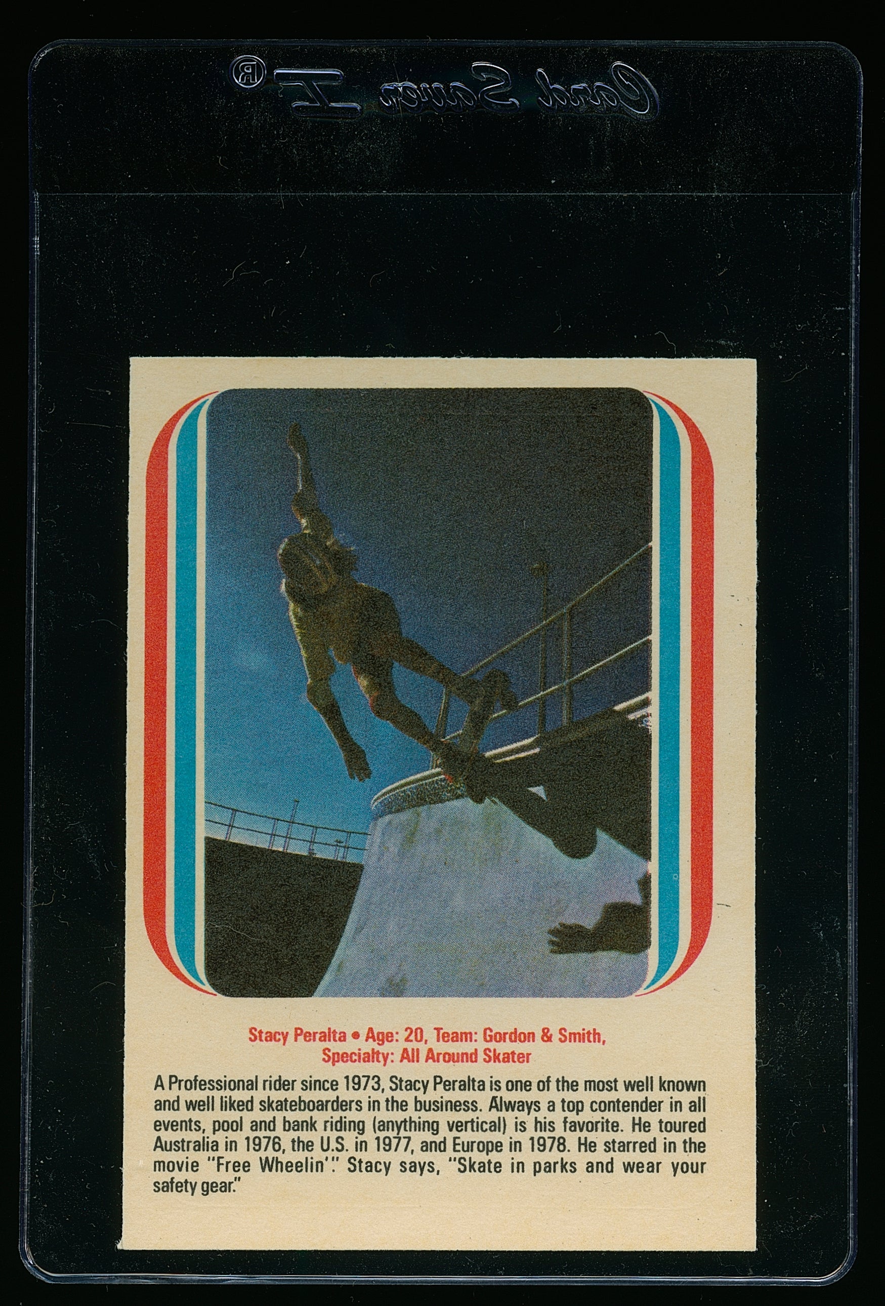 1978 Donruss STACY PERALTA Rookie Card (RC) All-Pro Skateboard Trading Card #22 (NM)