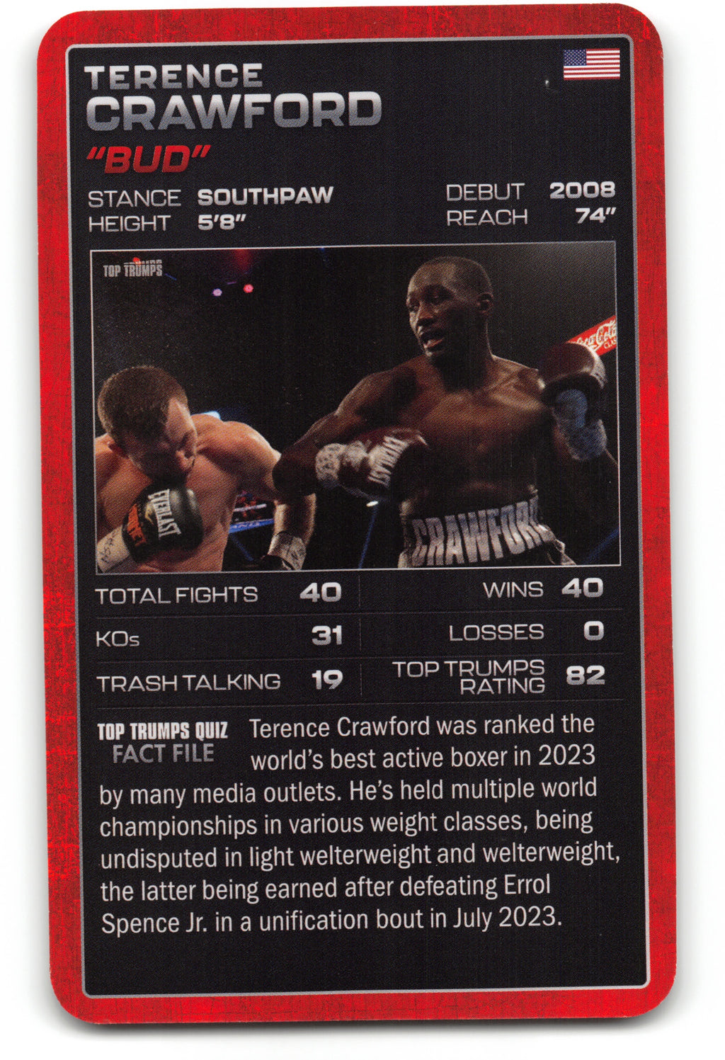 TERENCE CRAWFORD 2024 Top Trumps Boxing Card BOXING ICONS "Bud"