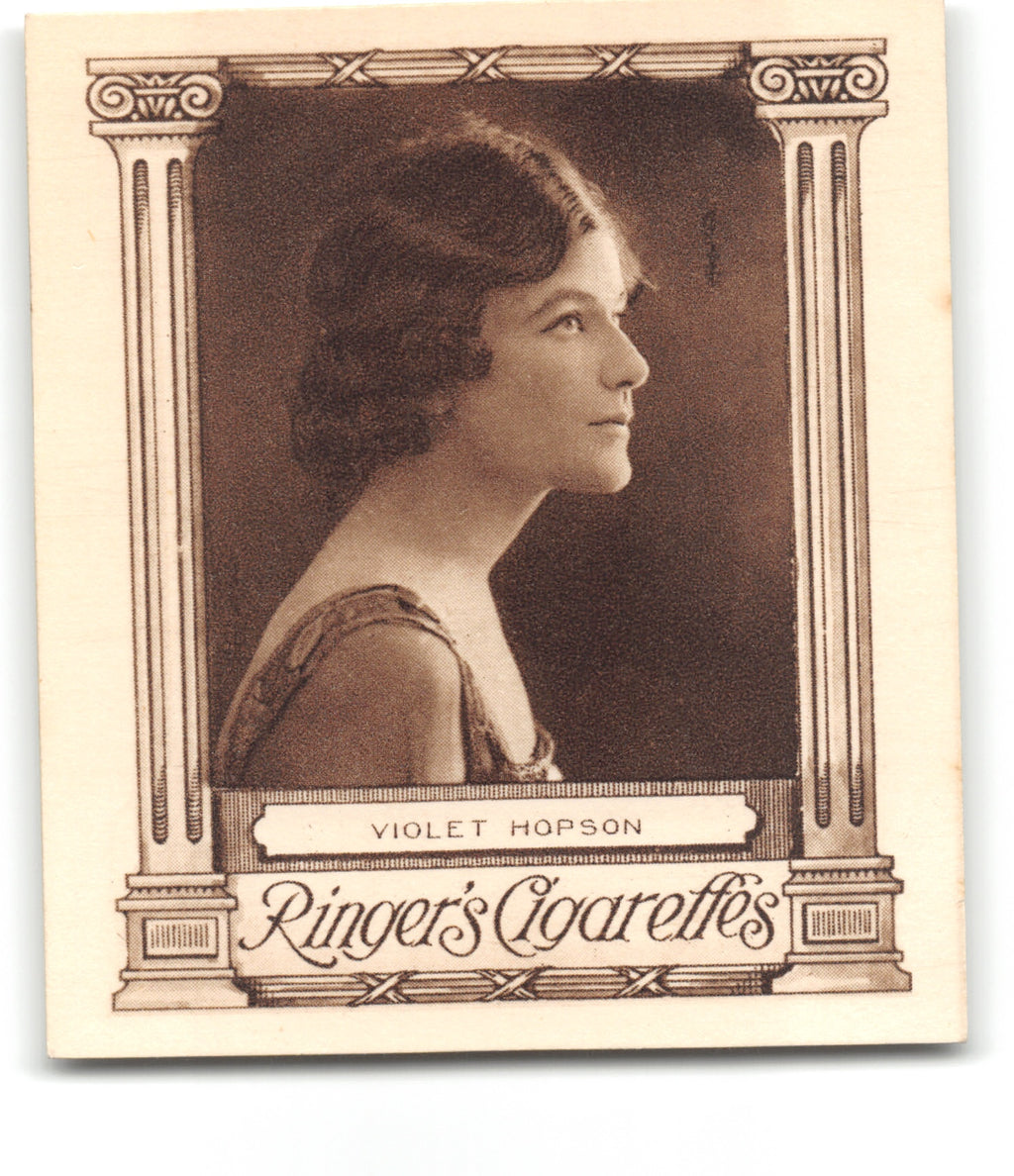 1923 VIOLET HOPSON Ringer's Cigarettes CINEMA STARS (Large) Tobacco Card
