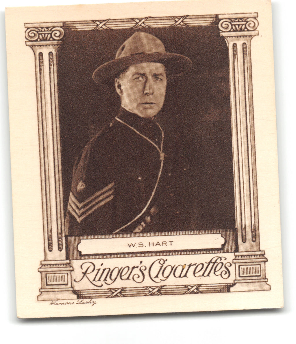 1923 WILLIAM S. HART Ringer's Cigarettes CINEMA STARS (Large) Tobacco Card