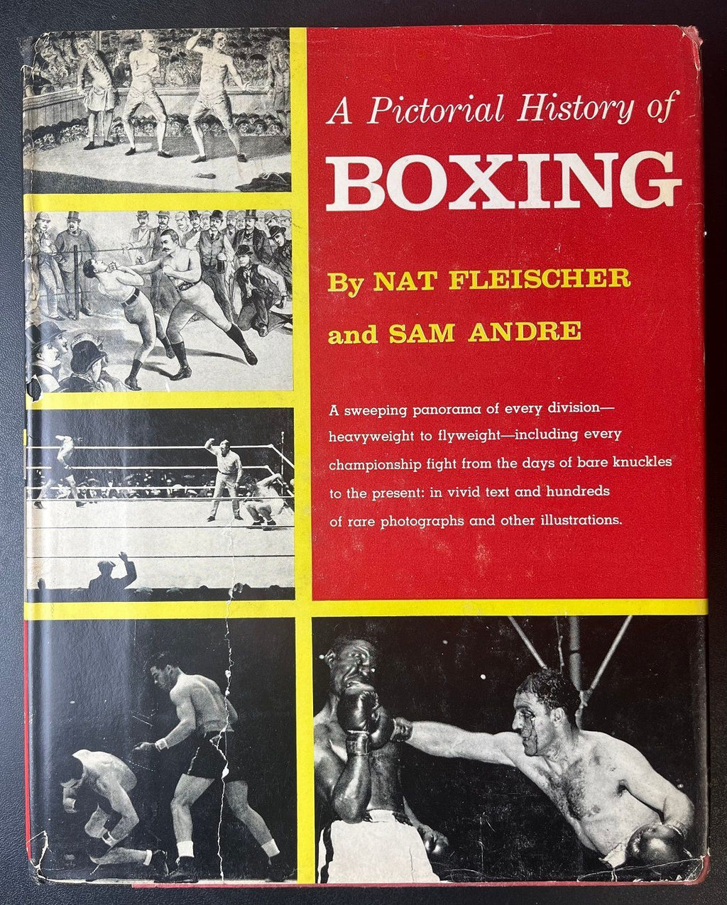 A Pictorial History Of Boxing by Nat Fleischer and Sam Andre - 1959 Edition Boxing Book - Hardcover with Dustjacket