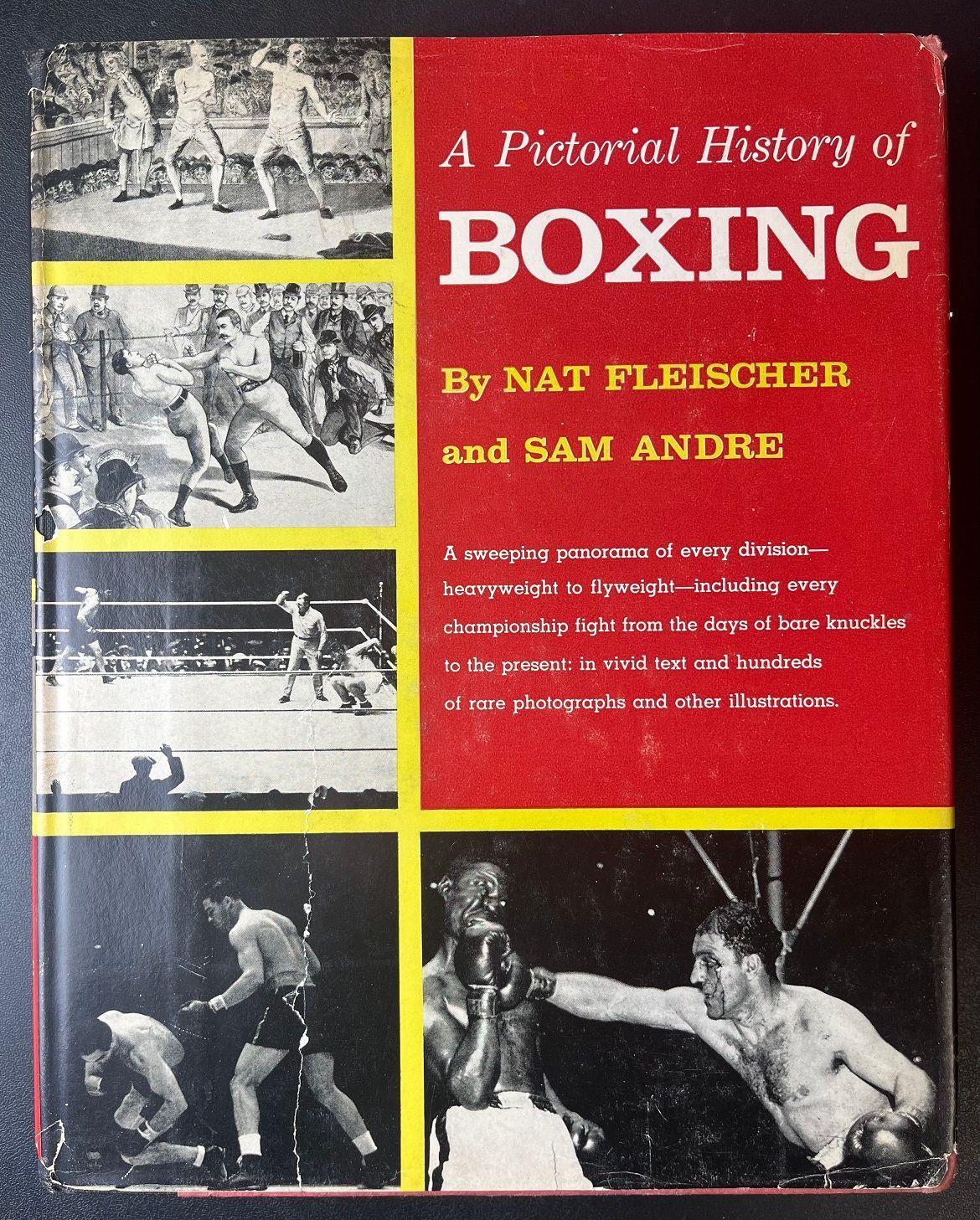A Pictorial History Of Boxing by Nat Fleischer and Sam Andre - 1959 Edition Boxing Book - Hardcover with Dustjacket