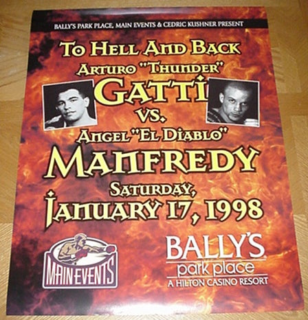 Arturo Gatti vs. Angel Manfredy - 1998 On-Site Souvenir Poster 22x28