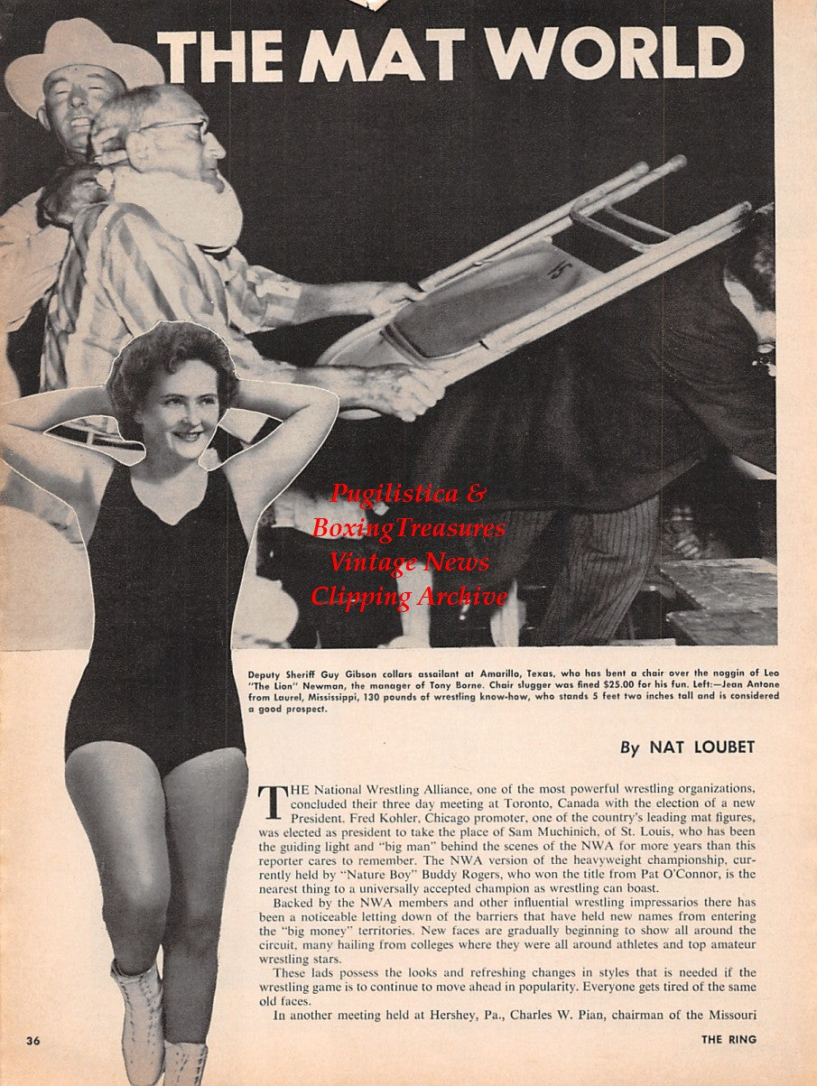 Boxing and Wrestling News Clipping #2238 - Jim Buckley, Johnny Dunn, Joe Humphreys, Guy Gibson, Leo Newman, Jean Antone