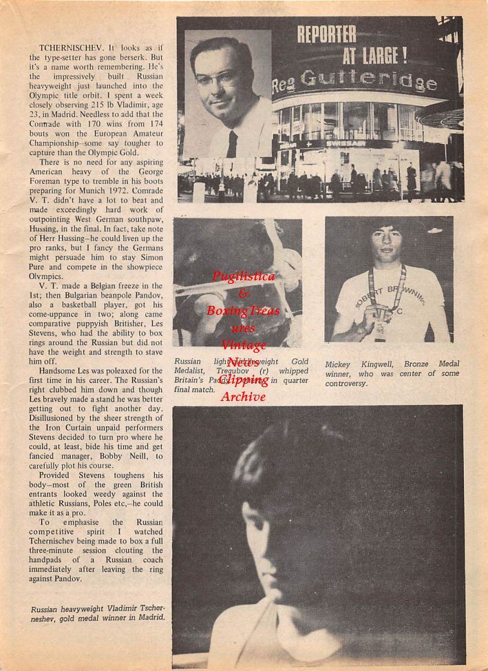 Boxing News Clipping #152 - Reg Gutteridge, Tregubov, Mickey Kingwell, Vladimir Tscherneshev, Kadji